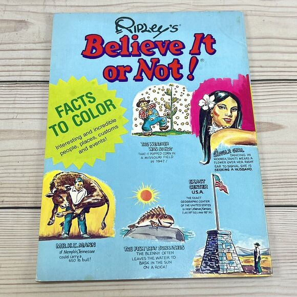 Whitman Ripleys Believe It or Not 1979 Facts Coloring Book Vintage Unused USA - Picture 2 of 7